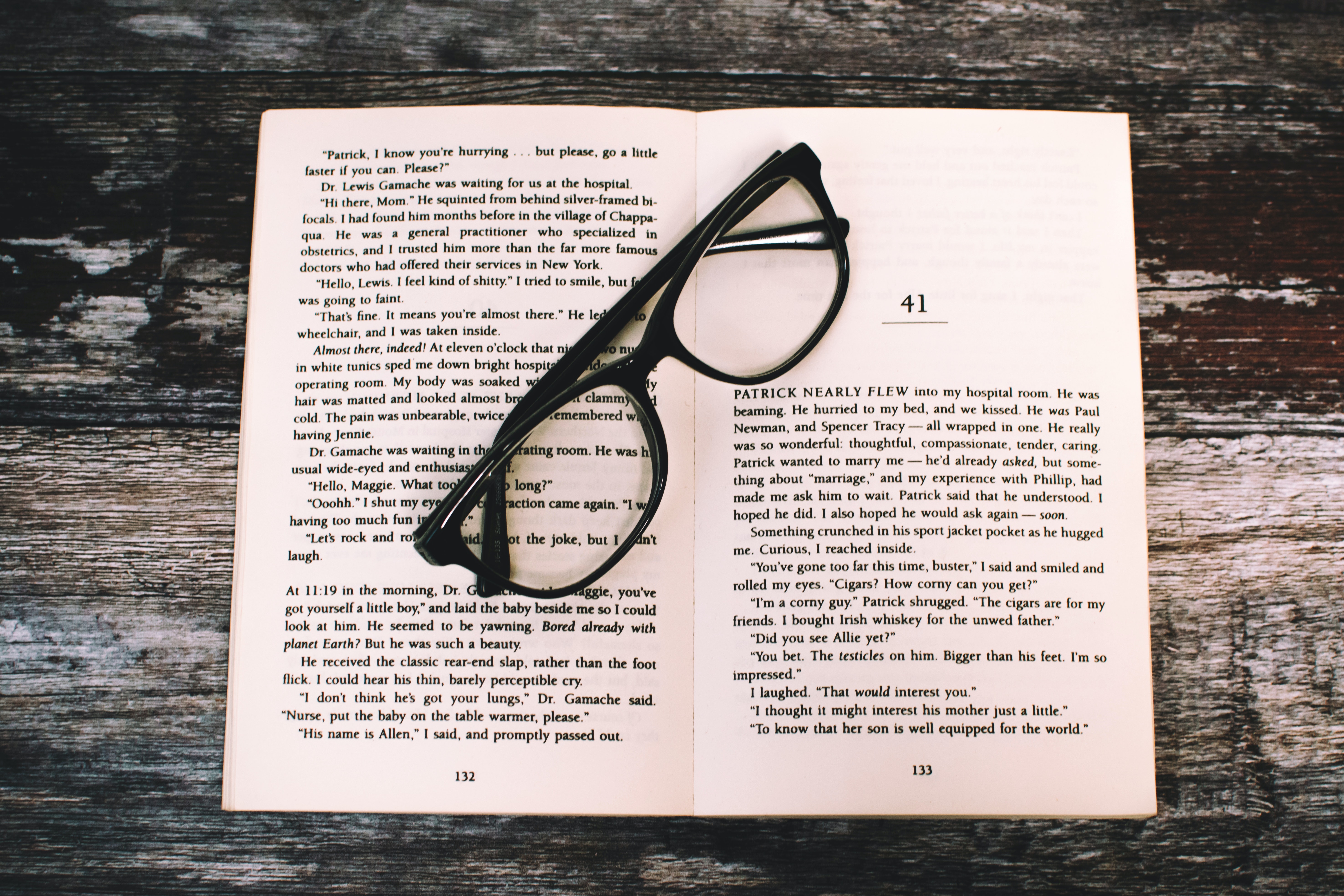 Photo of eyeglasses on top of book