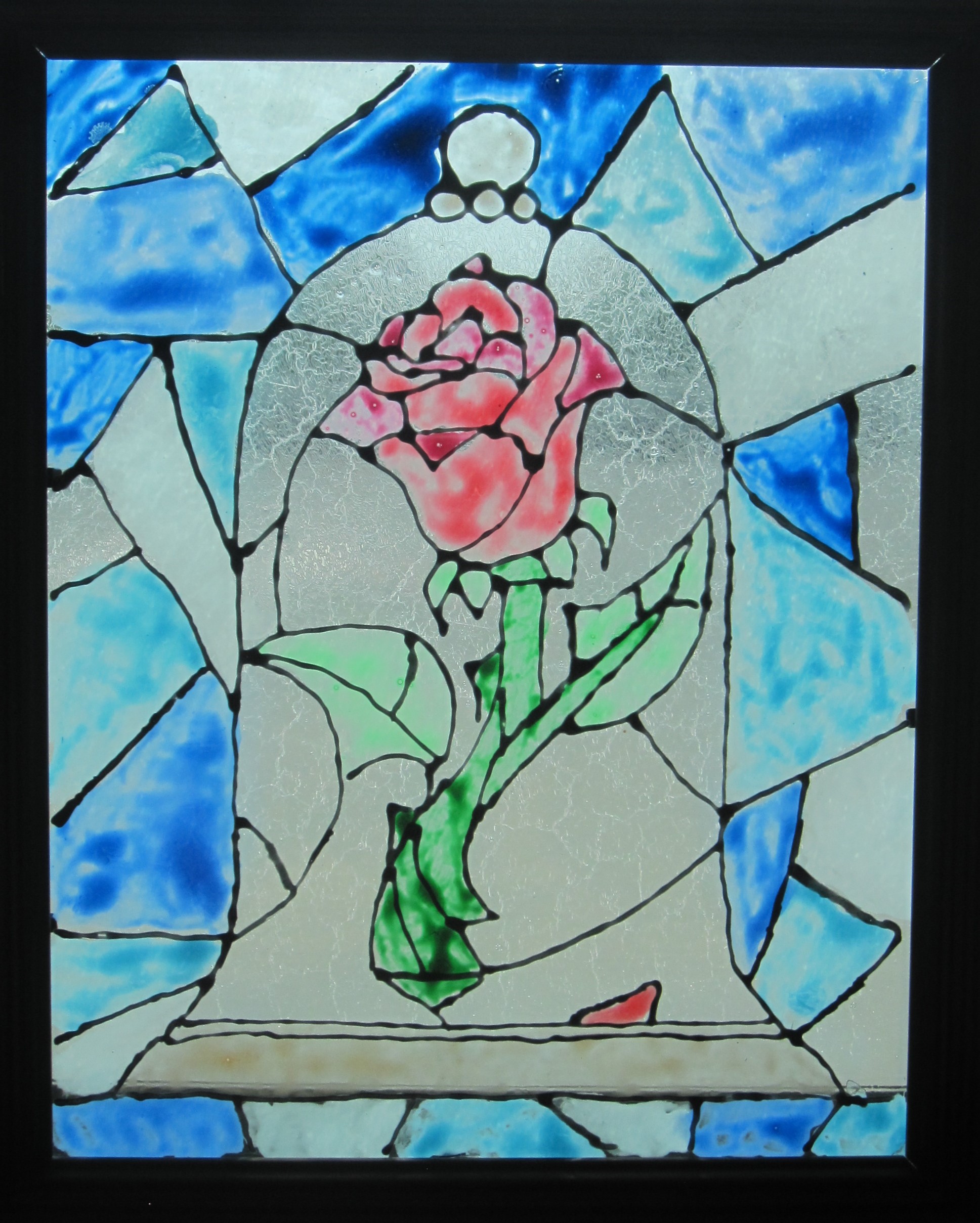 stain glass painting of rose