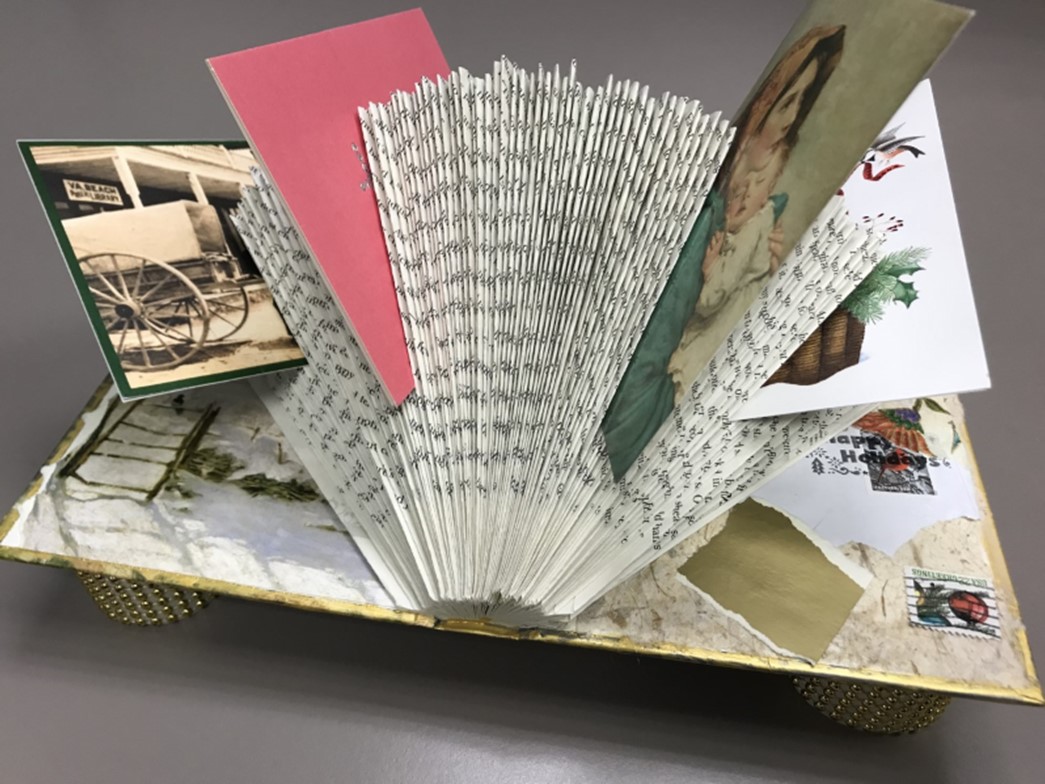 Altered book with cards