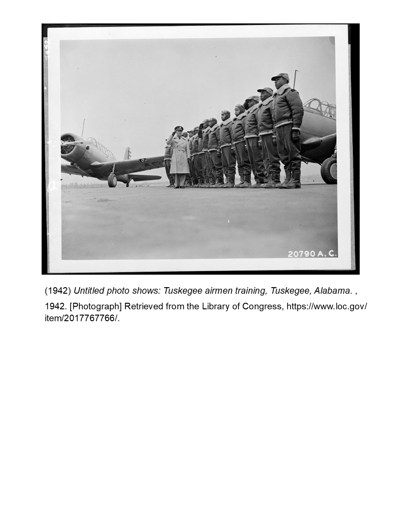 Tuskegee Airmen training, Tuskegee, Alabama