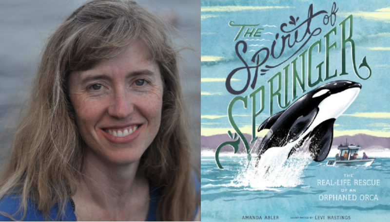 Headshot of Amanda Abler and book cover of The Spirit of Springer 