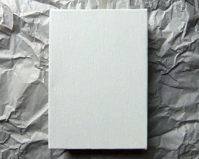 blank canvas on crinkled paper