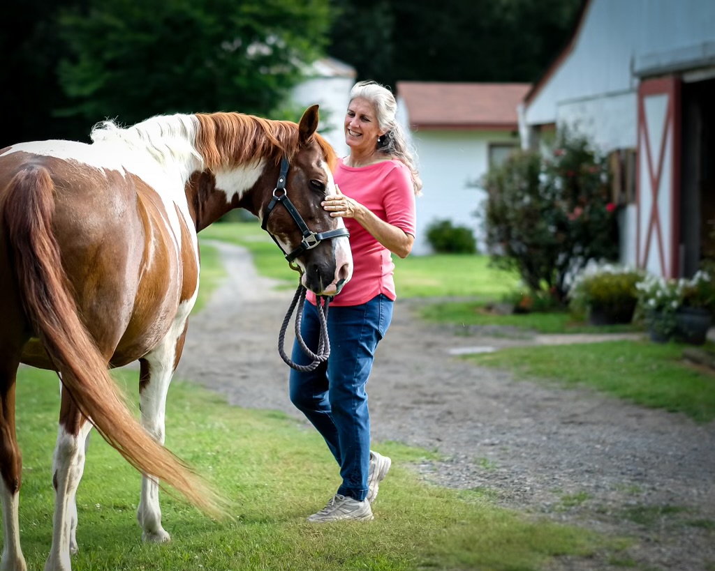 Barb Ford with one of her therapy ponies