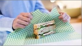 Beeswax food wrap and a sandwich