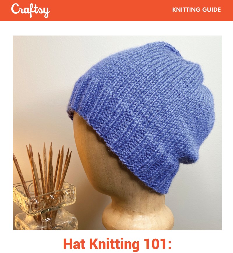 Screenshot of blue beanie project from Craftsy document