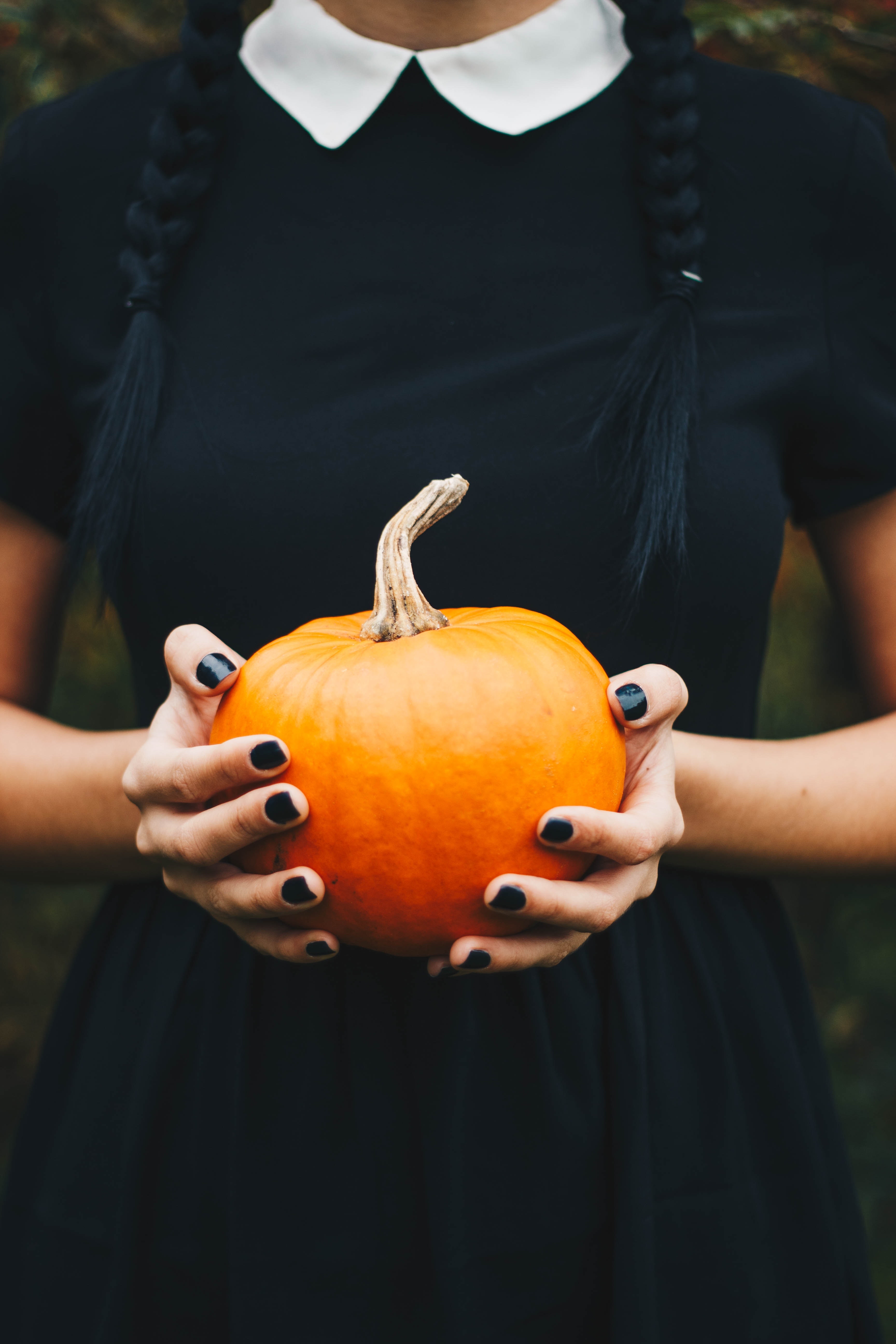 hands holding pumpkin