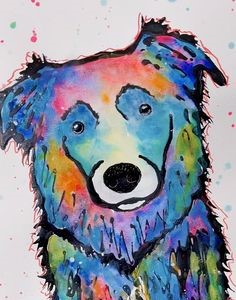 Dog watercolor painting