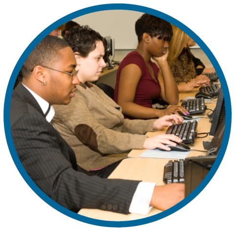 group of people using computers