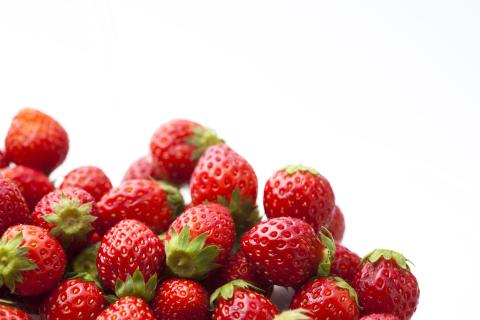 strawberries on white background 