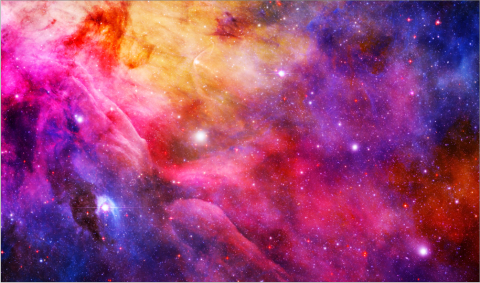 A multicolored photo of a galaxy