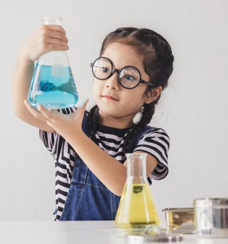 child in laboratory