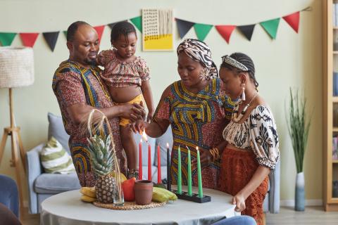 family celebrating Kwanza