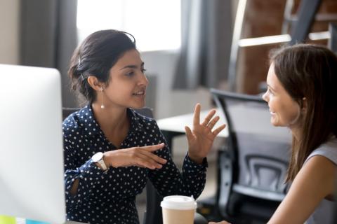 two women having a conversation