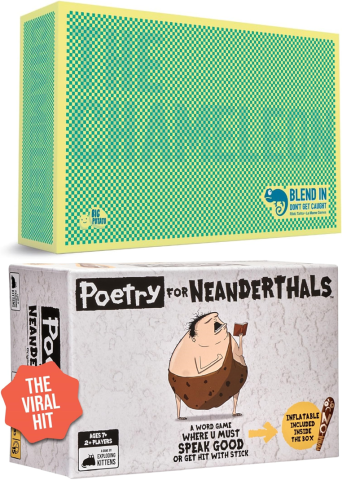 The Chameleon game and Poetry for Neanderthals