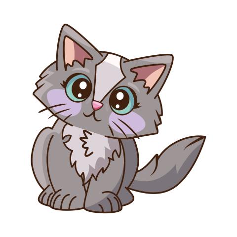 Grey Cartoon Cat