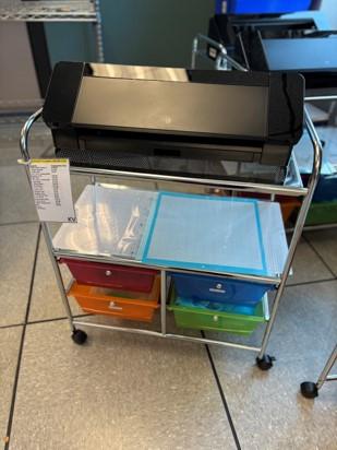 Silhouette Cameo 4 machine on a rolling cart 