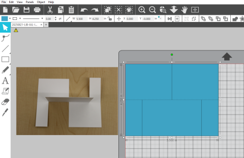 Screenshot within Silhouette Studio software showing an impossible card design