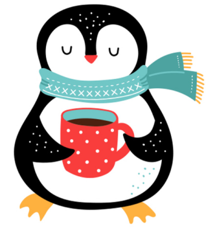Penguin holding a mug