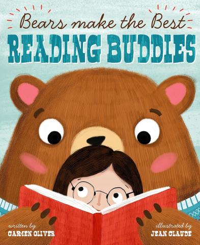 Book cover of girl reading with bear