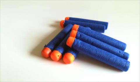 blue Nerf darts