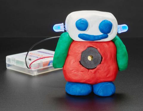 Robot made of play dough 