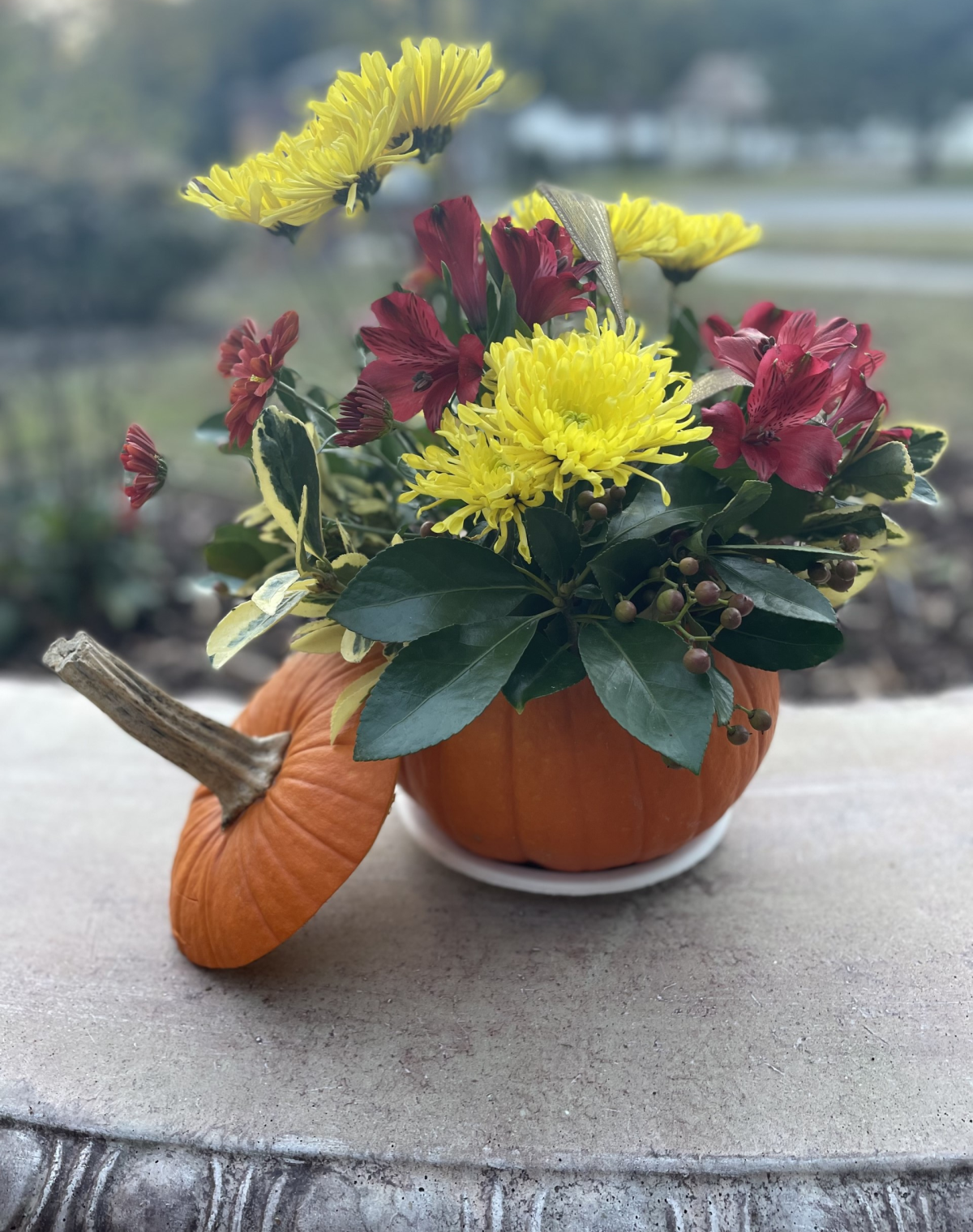 Pumpkin floral arrangement