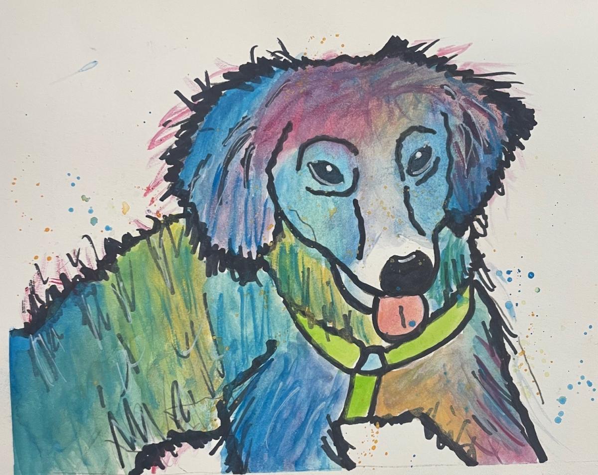 Dog pop art painting