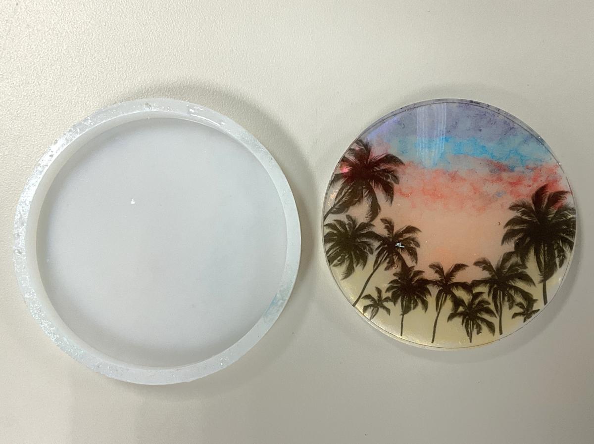 Sunset resin coaster