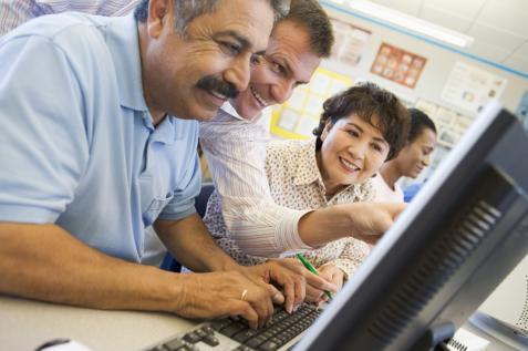 An instructor leading a computer class