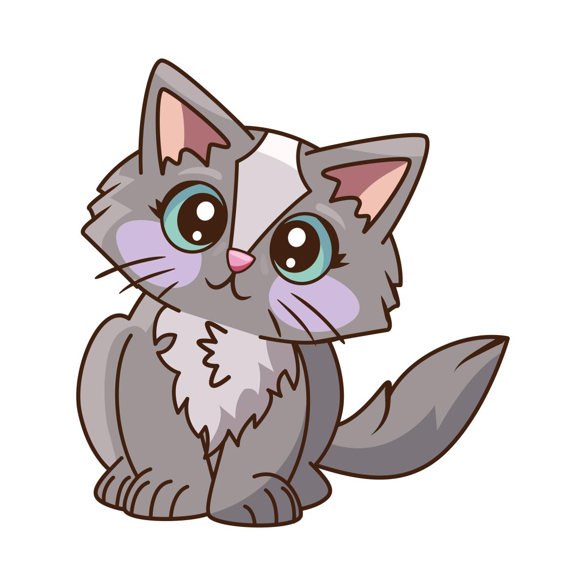 Grey Cartoon Cat