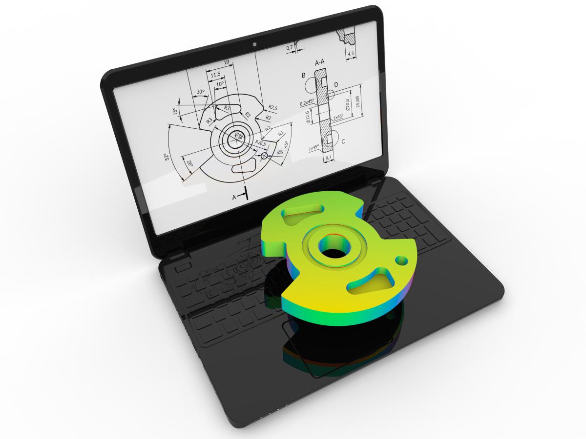 Computer with CAD software