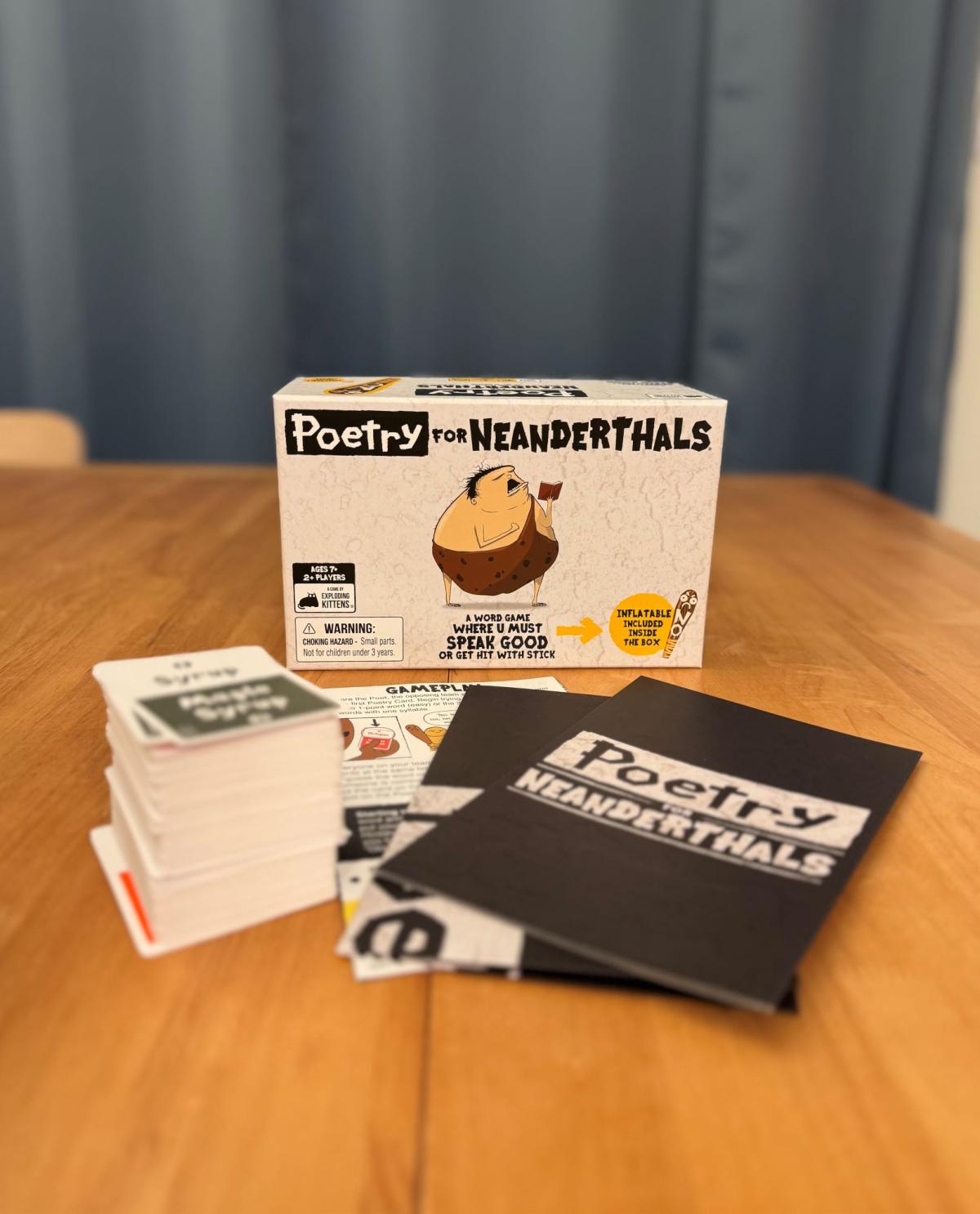 Poetry for Neanderthals game with supplies