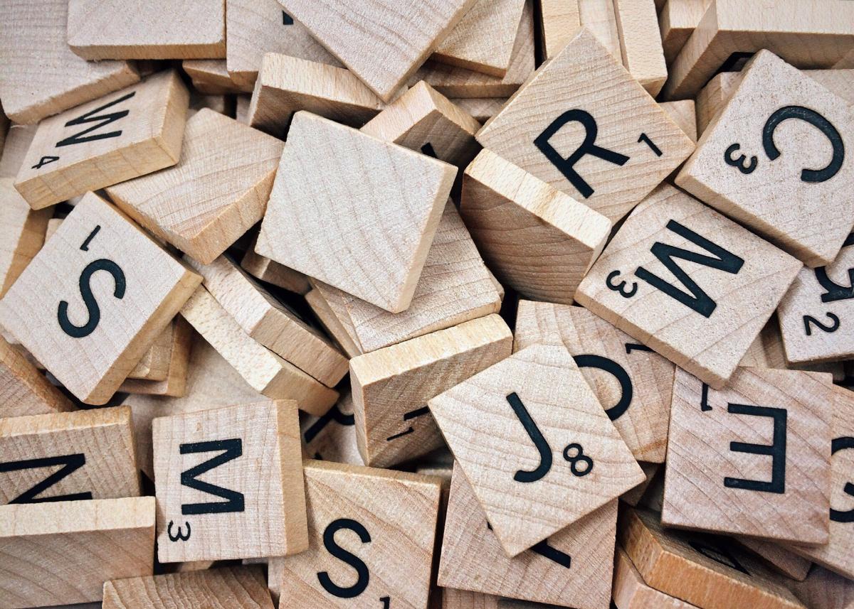 mix of Scrabble tiles